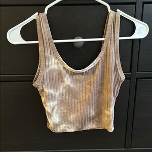 Women's Beige Ribbed Tank Top